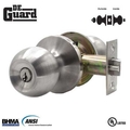 Deguard Premium Knobset Entry Lock UL Listed Stainless Steel Finish - SC1 DK01-SS-SC1